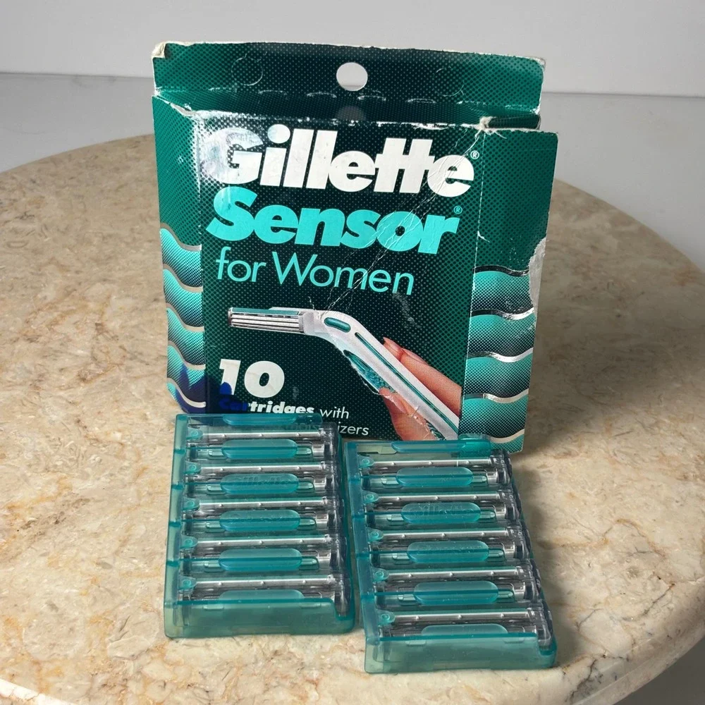 Gillette Sensor for Women Razor Refill Cartridges 10 Count Teal Vintage 1992